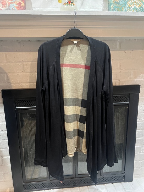 Burberry Jackets & Blazers - Burberry Black Open-Front Cape with Signature Check Lining